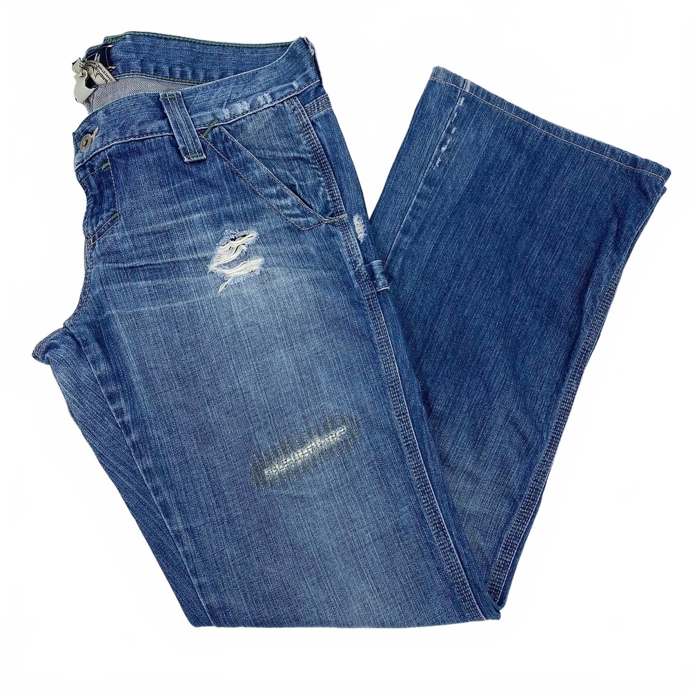 Lucky Brand Blue Boot Cut Jeans Low-Rise Distressed | Womens 8